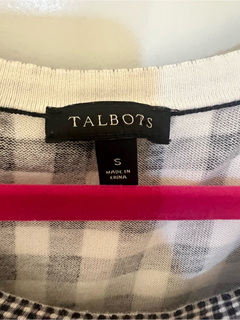 Talbots Black and White Gingham Sleeveless Tank - Picture 2 of 4